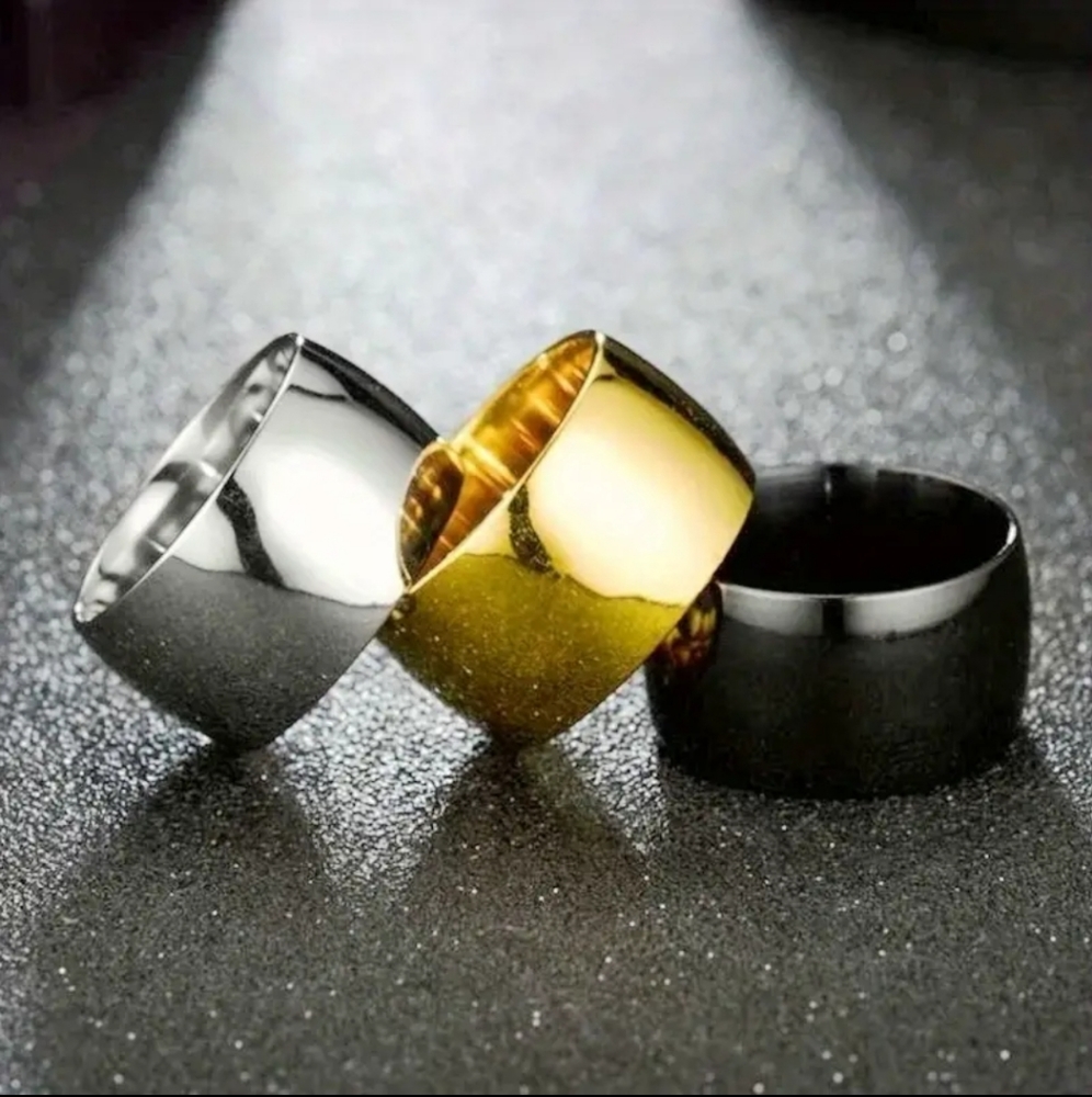Fashion Titanium Steel Men Ring Wide Version Stainless Steel. - Picture 2 of 2